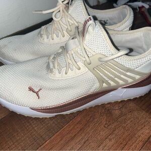 Puma Cream and Brown Sneakers with Modern Silhouette